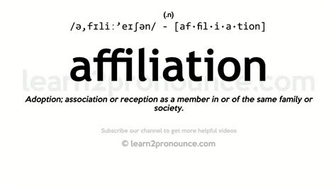 affiliation meaning